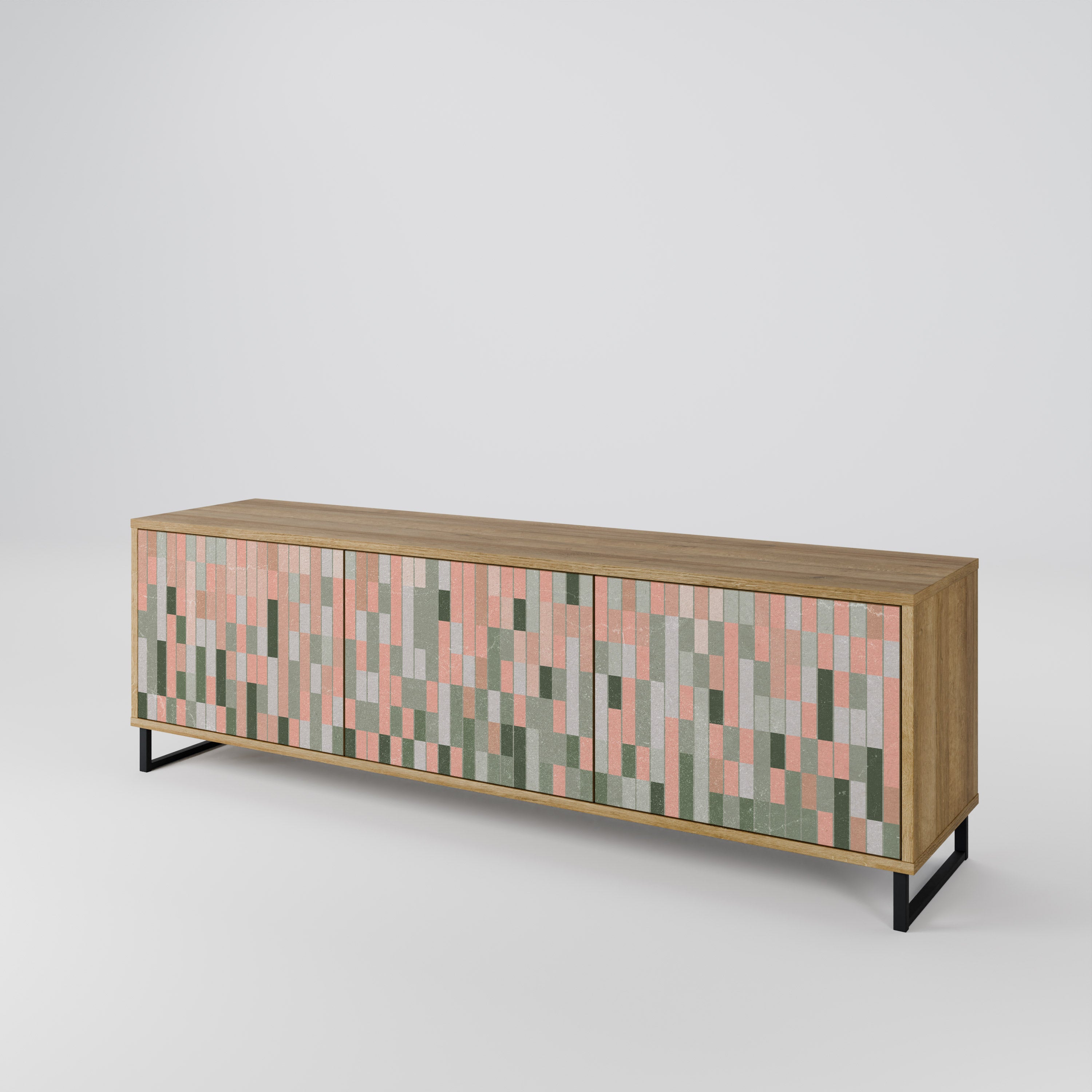 BUILDING THE FUTURE 3-Door TV Stand in Oak Effect