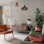 GILDED SWIRLS 3-Door TV Stand in Oak Effect