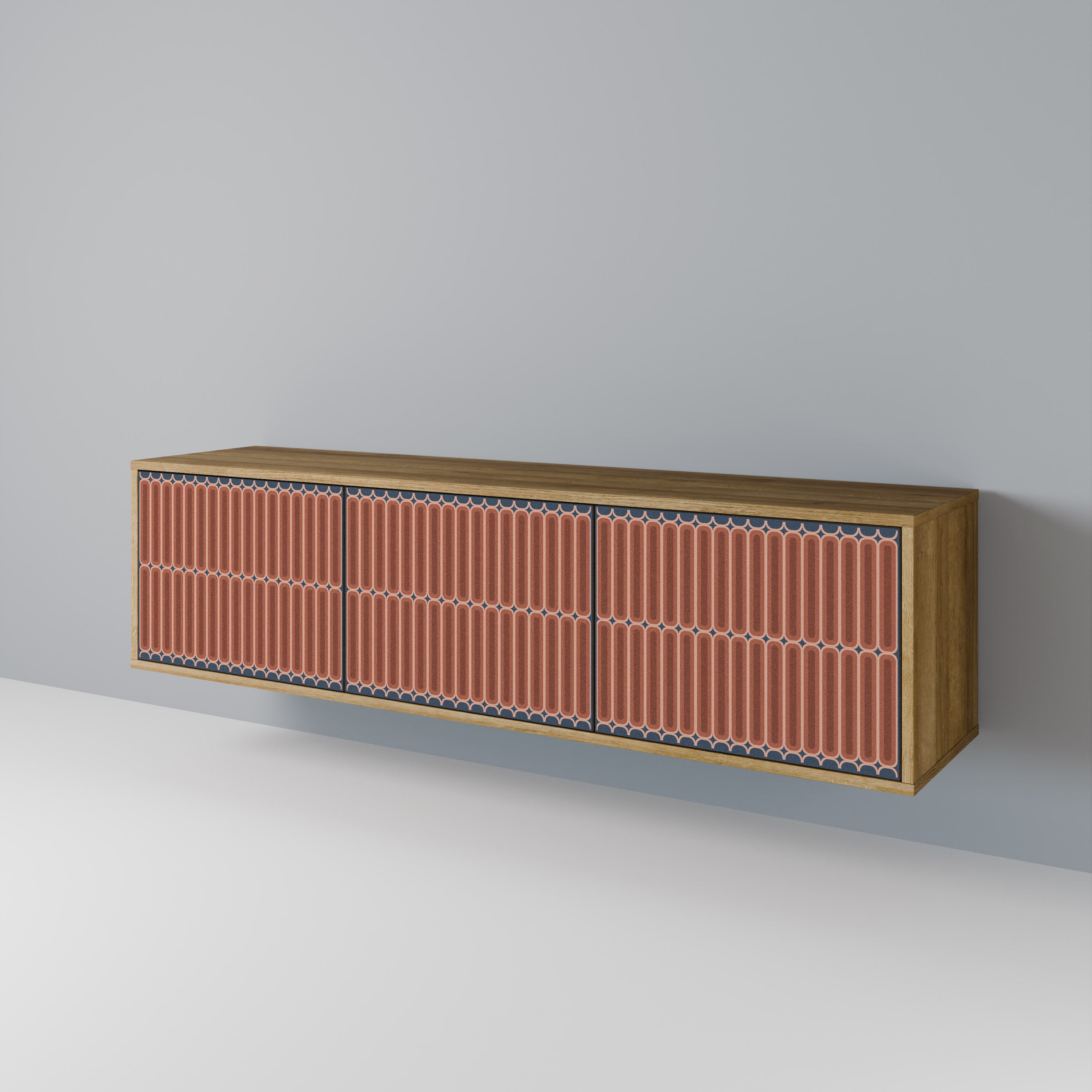 HYPNOTIC GATE 3-Door TV Stand in Oak Effect