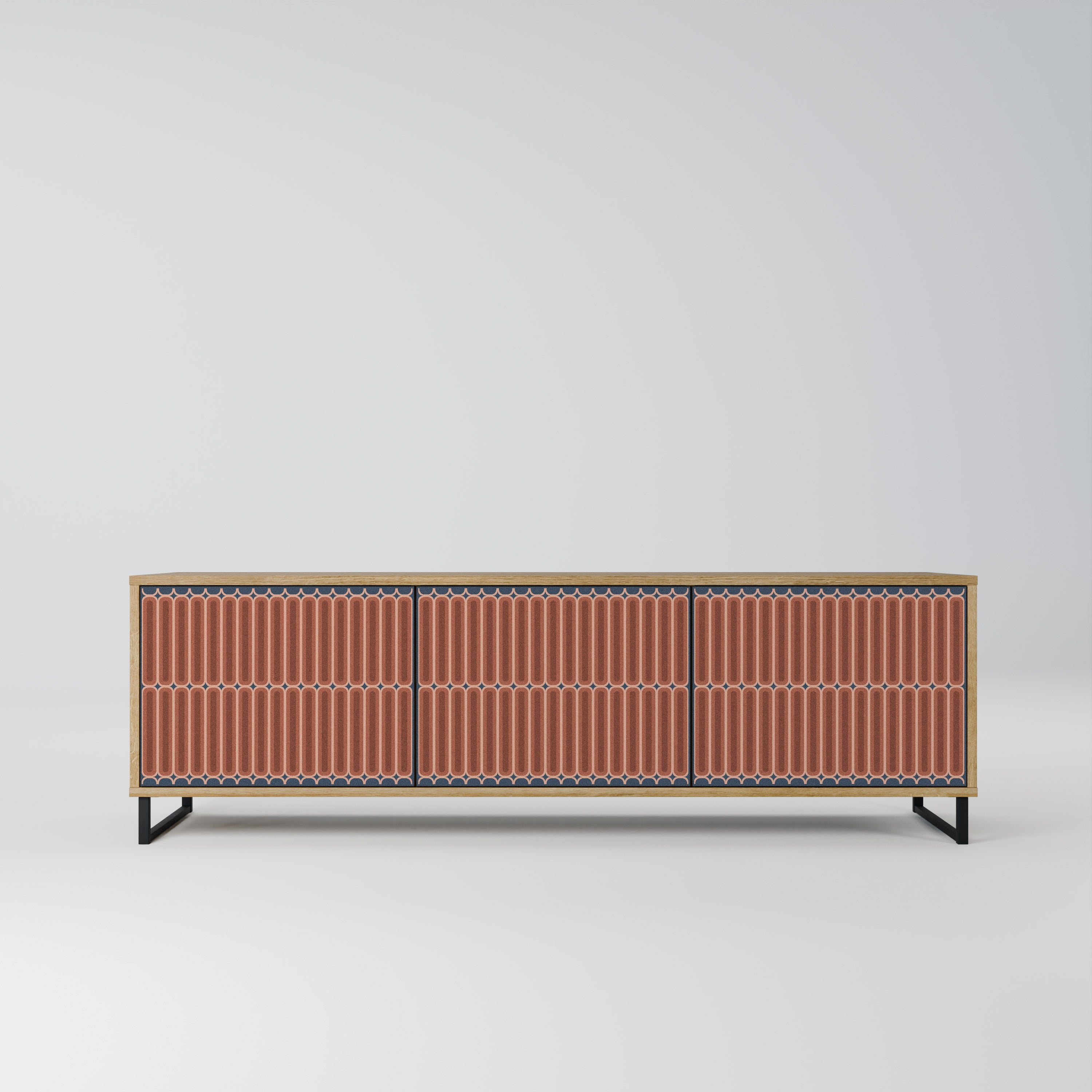 HYPNOTIC GATE 3-Door TV Stand in Oak Effect