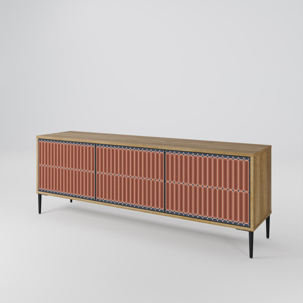 HYPNOTIC GATE 3-Door TV Stand in Oak Effect