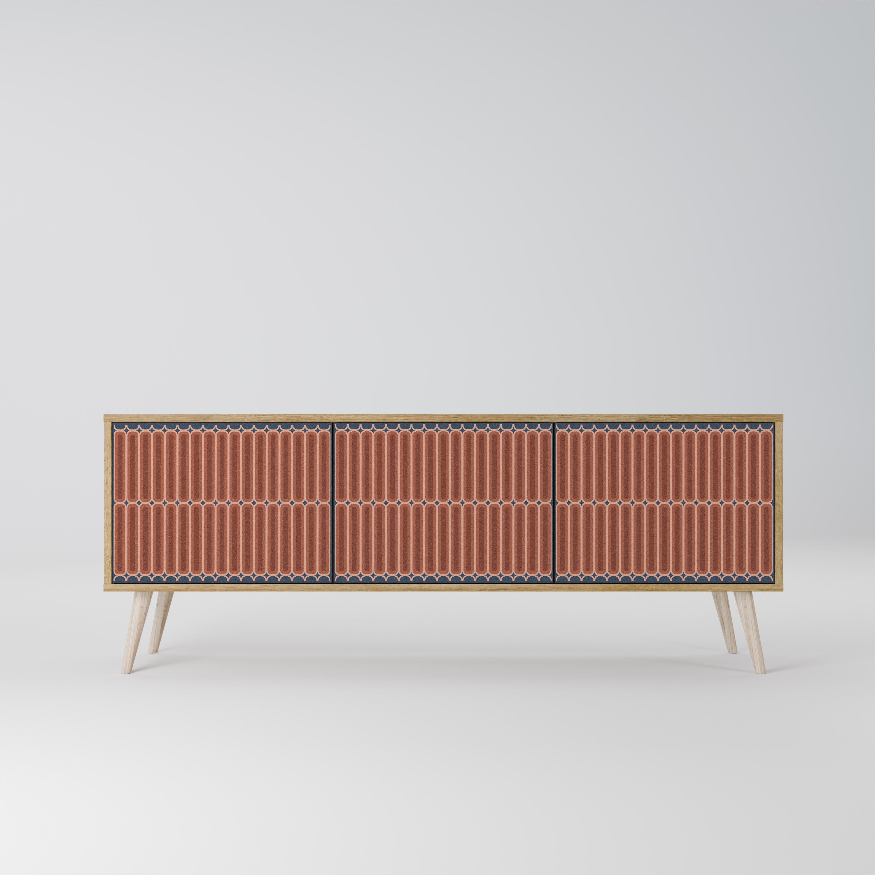 HYPNOTIC GATE 3-Door TV Stand in Oak Effect