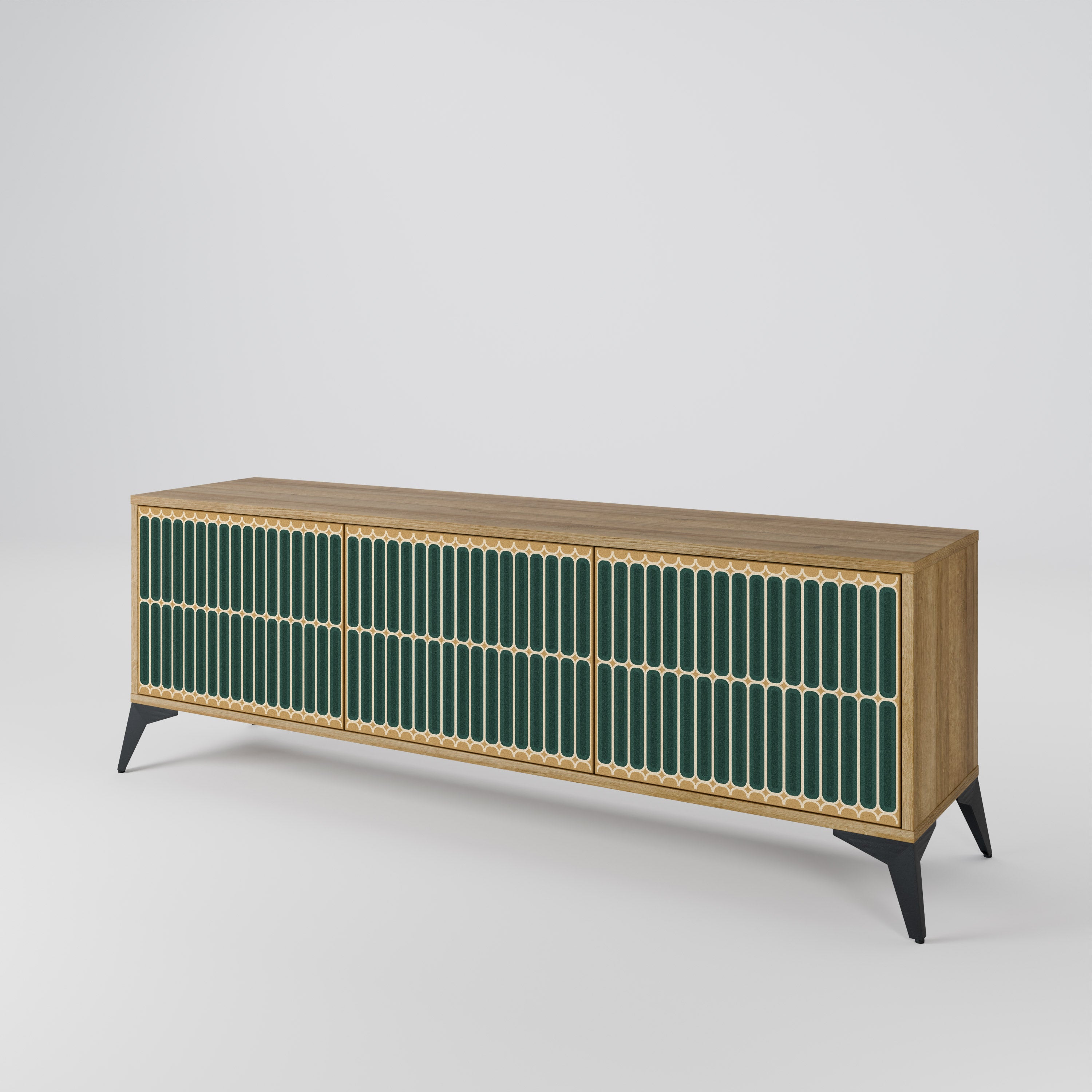 ILUSION GATE 3-Door TV Stand in Oak Effect