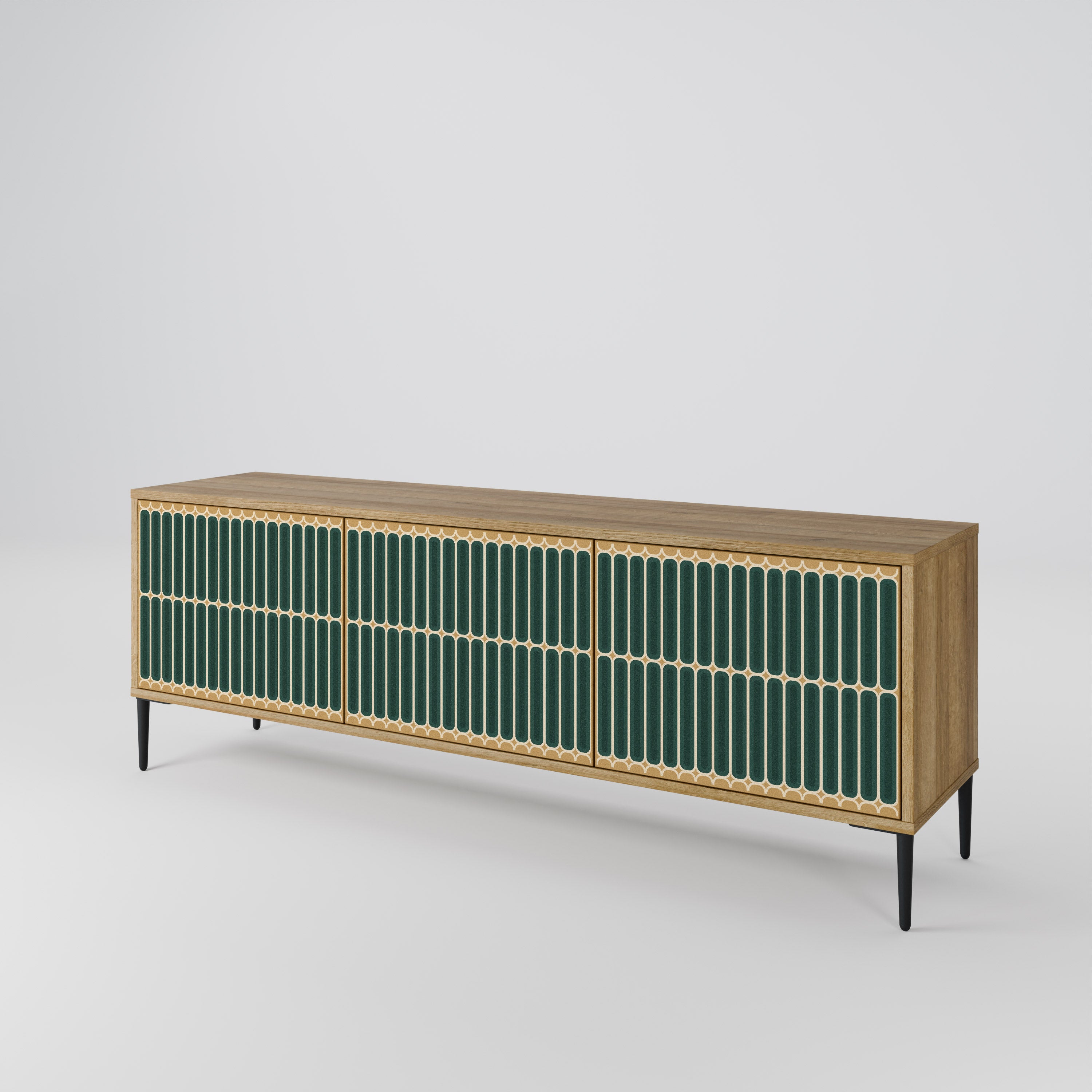 ILUSION GATE 3-Door TV Stand in Oak Effect