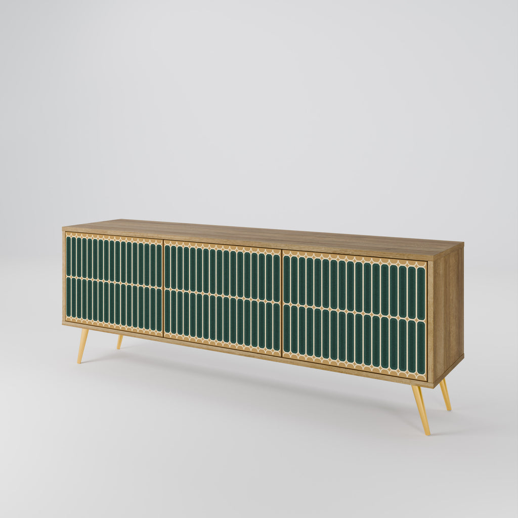 ILUSION GATE 3-Door TV Stand in Oak Effect