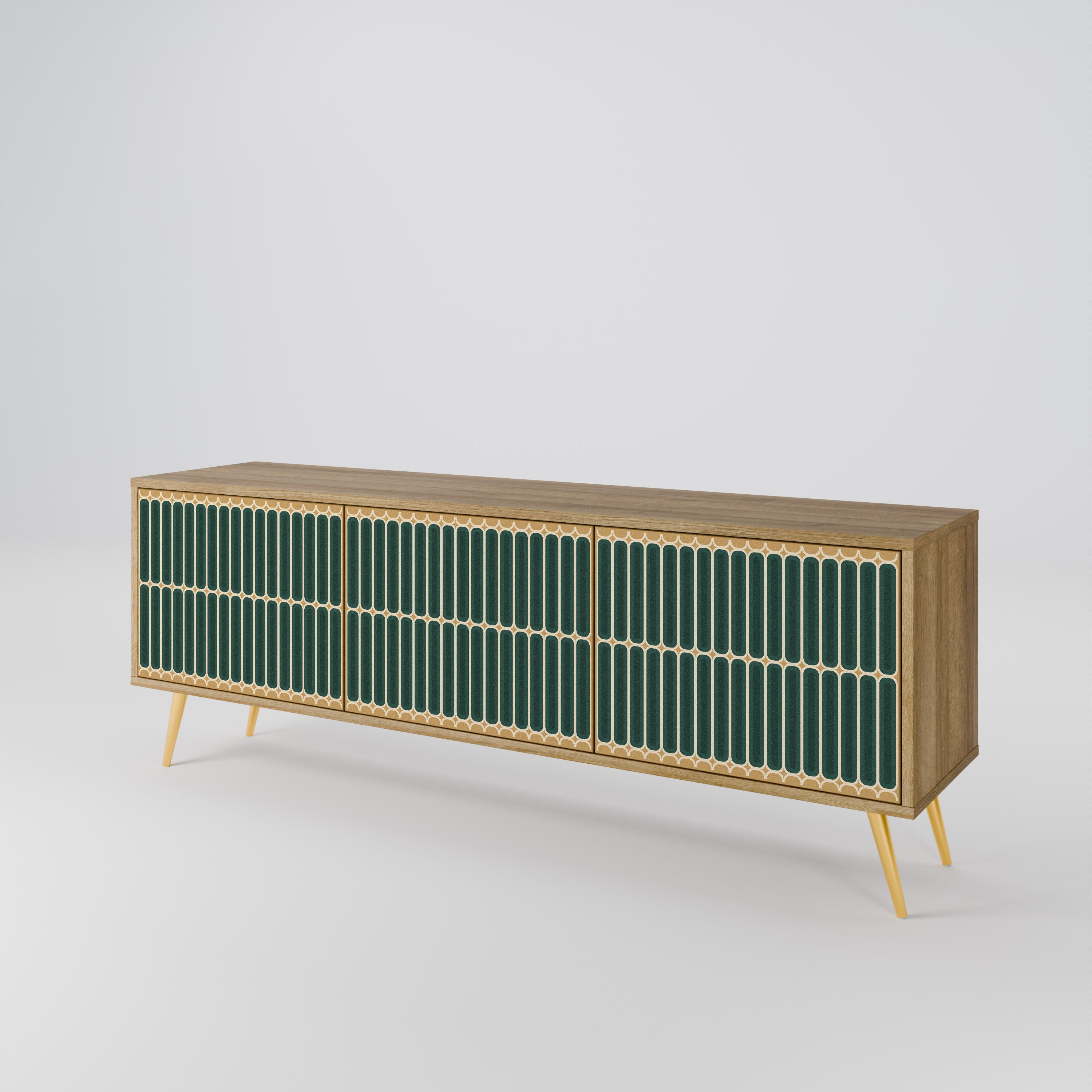 ILUSION GATE 3-Door TV Stand in Oak Effect