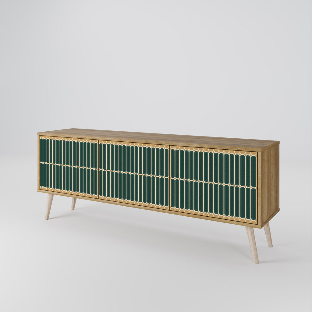 ILUSION GATE 3-Door TV Stand in Oak Effect