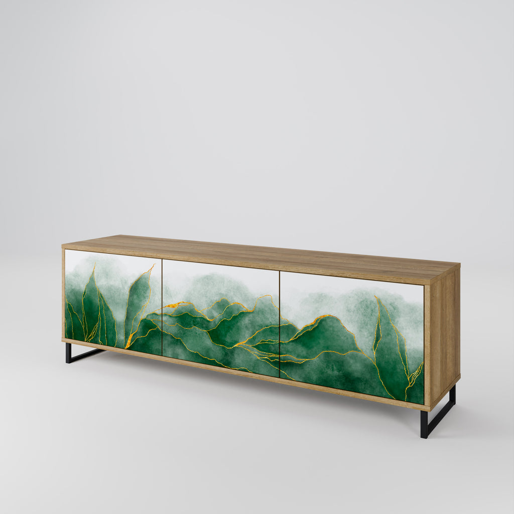 EXPENSIVE NATURE 3-Door TV Stand in Oak Effect