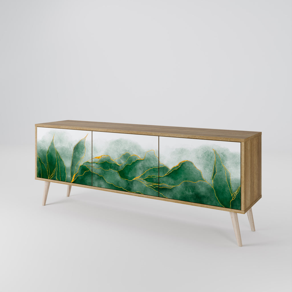 EXPENSIVE NATURE 3-Door TV Stand in Oak Effect