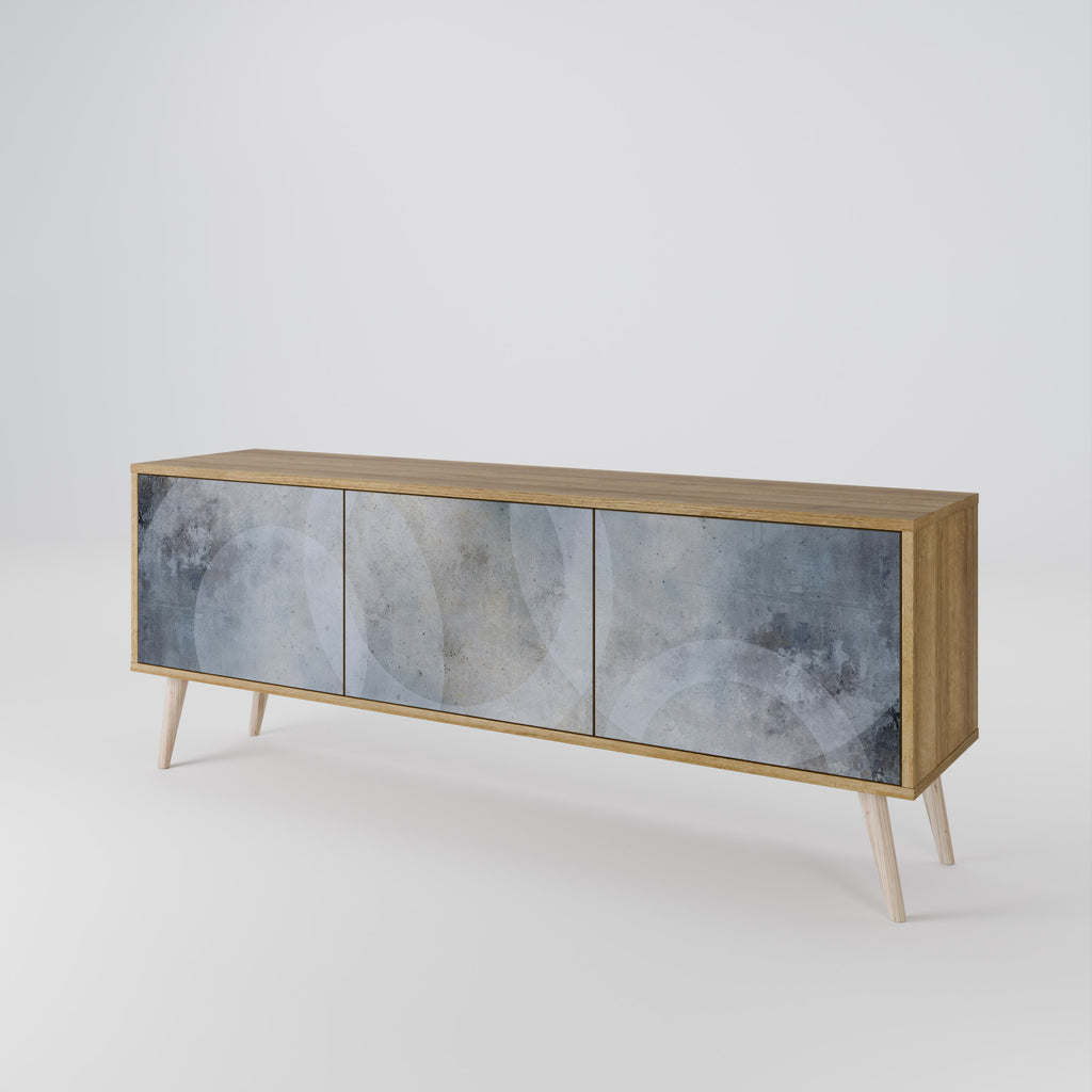 MUTED ARC 3-Door TV Stand in Oak Effect