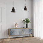 MUTED ARC 3-Door TV Stand in Oak Effect