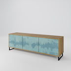 SKY WASH 3-Door TV Stand in Oak Effect
