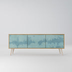 SKY WASH 3-Door TV Stand in Oak Effect