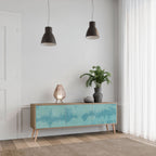 SKY WASH 3-Door TV Stand in Oak Effect