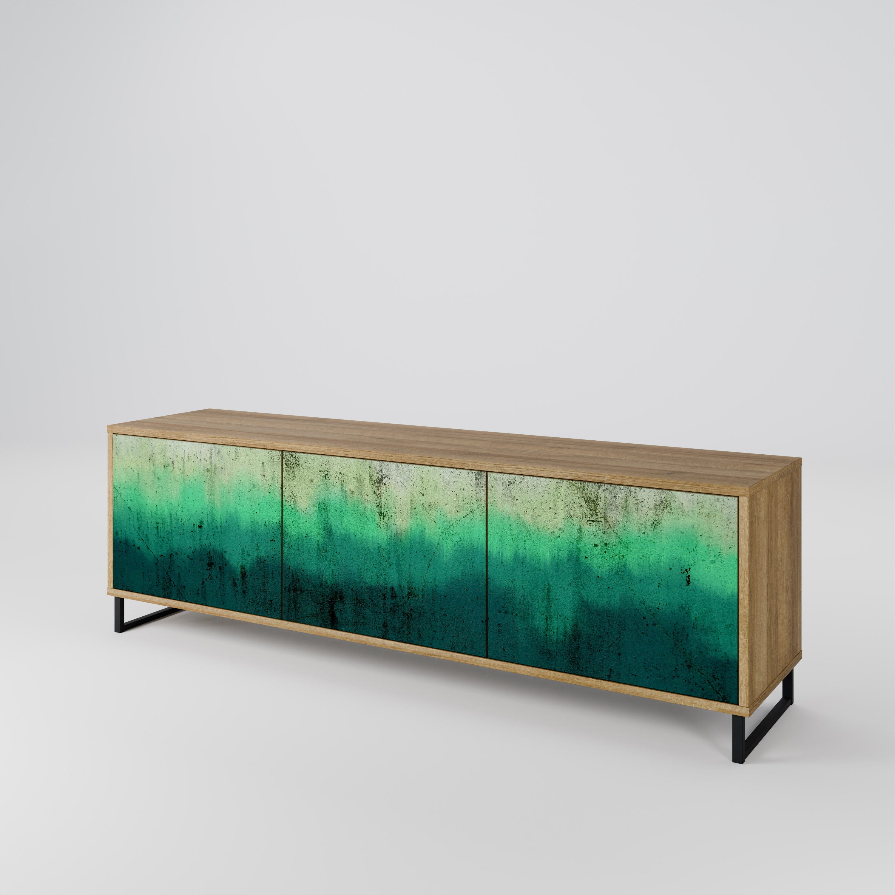 NORTHERN LIGHTS 3-Door TV Stand in Oak Effect