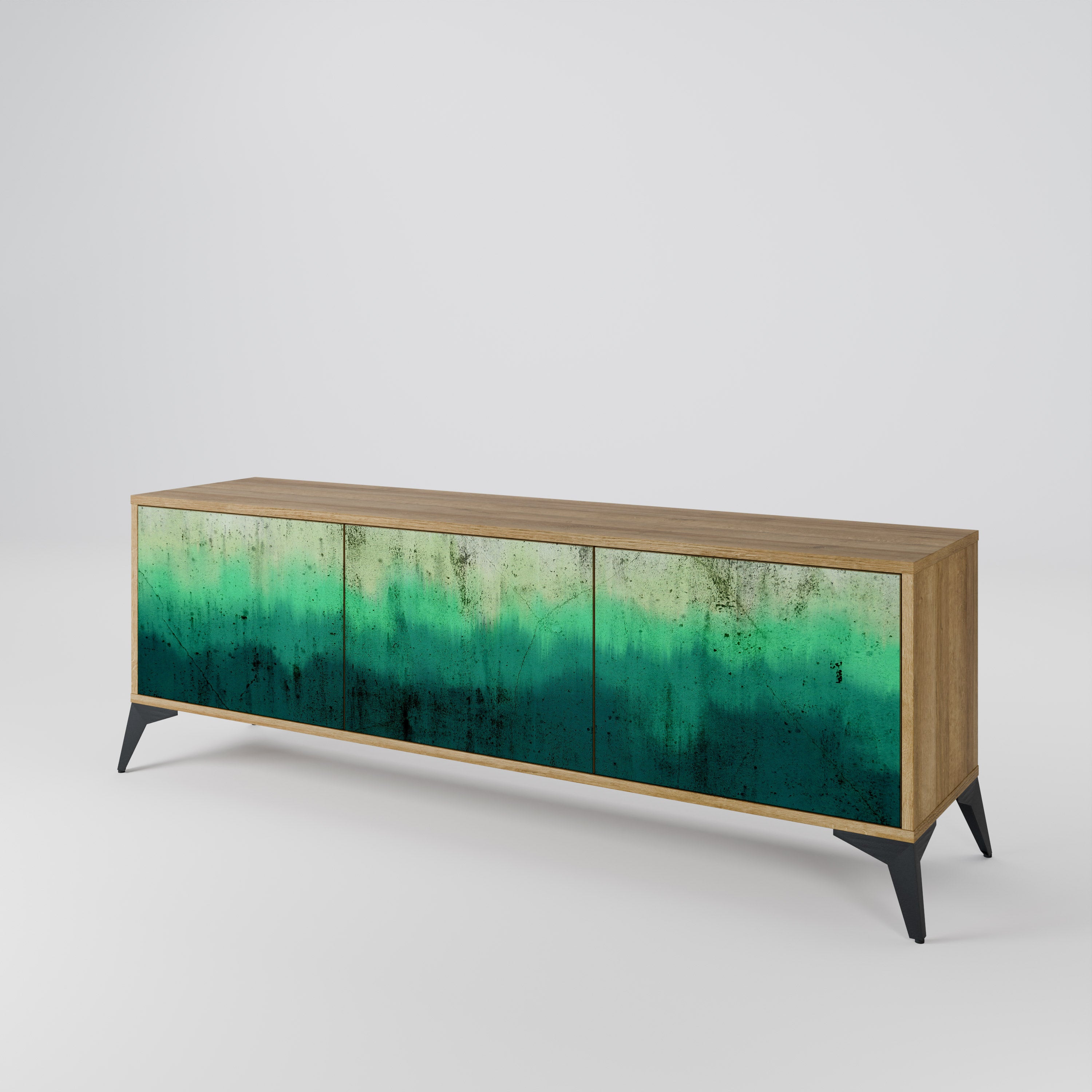 NORTHERN LIGHTS 3-Door TV Stand in Oak Effect