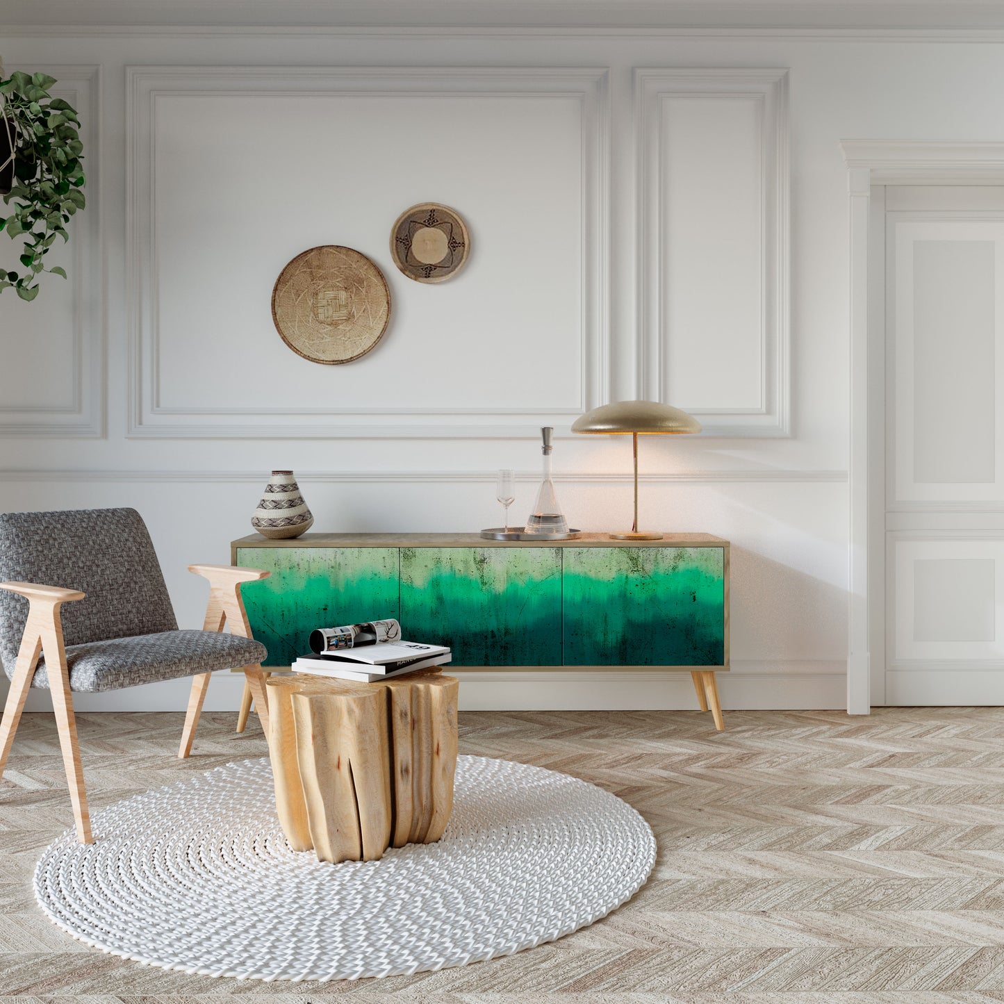 NORTHERN LIGHTS Mueble de TV de 3 Puertas