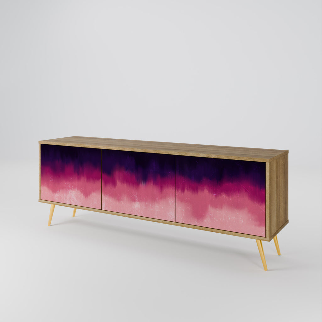 AURORA BOREALIS 3-Door TV Stand in Oak Effect