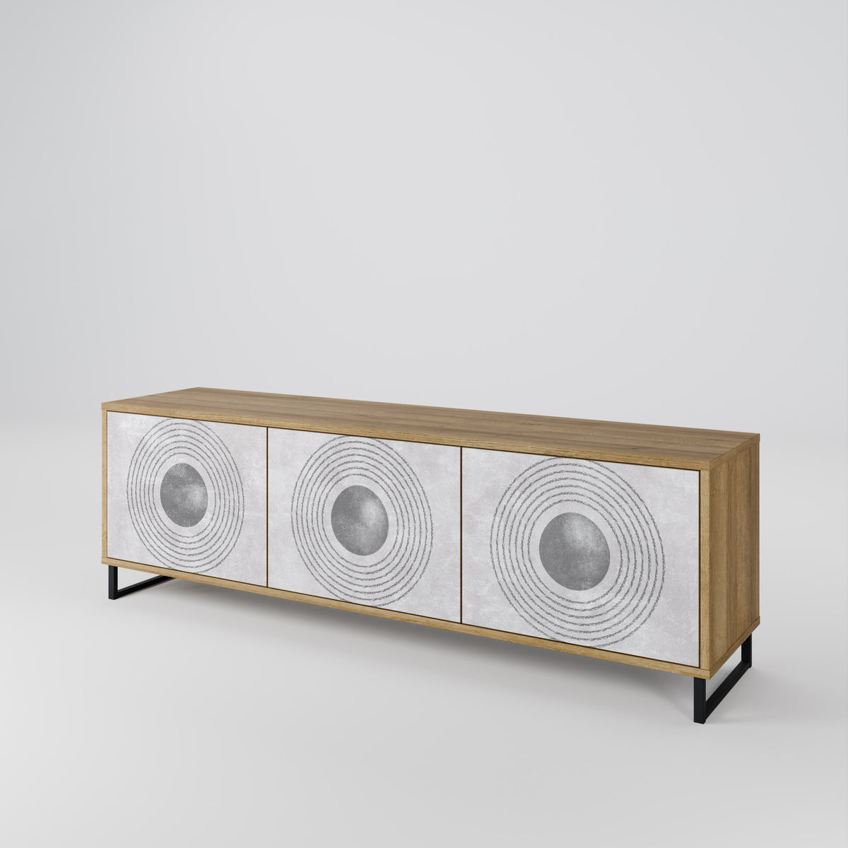 SOLID CIRCLES Mueble de TV de 3 Puertas