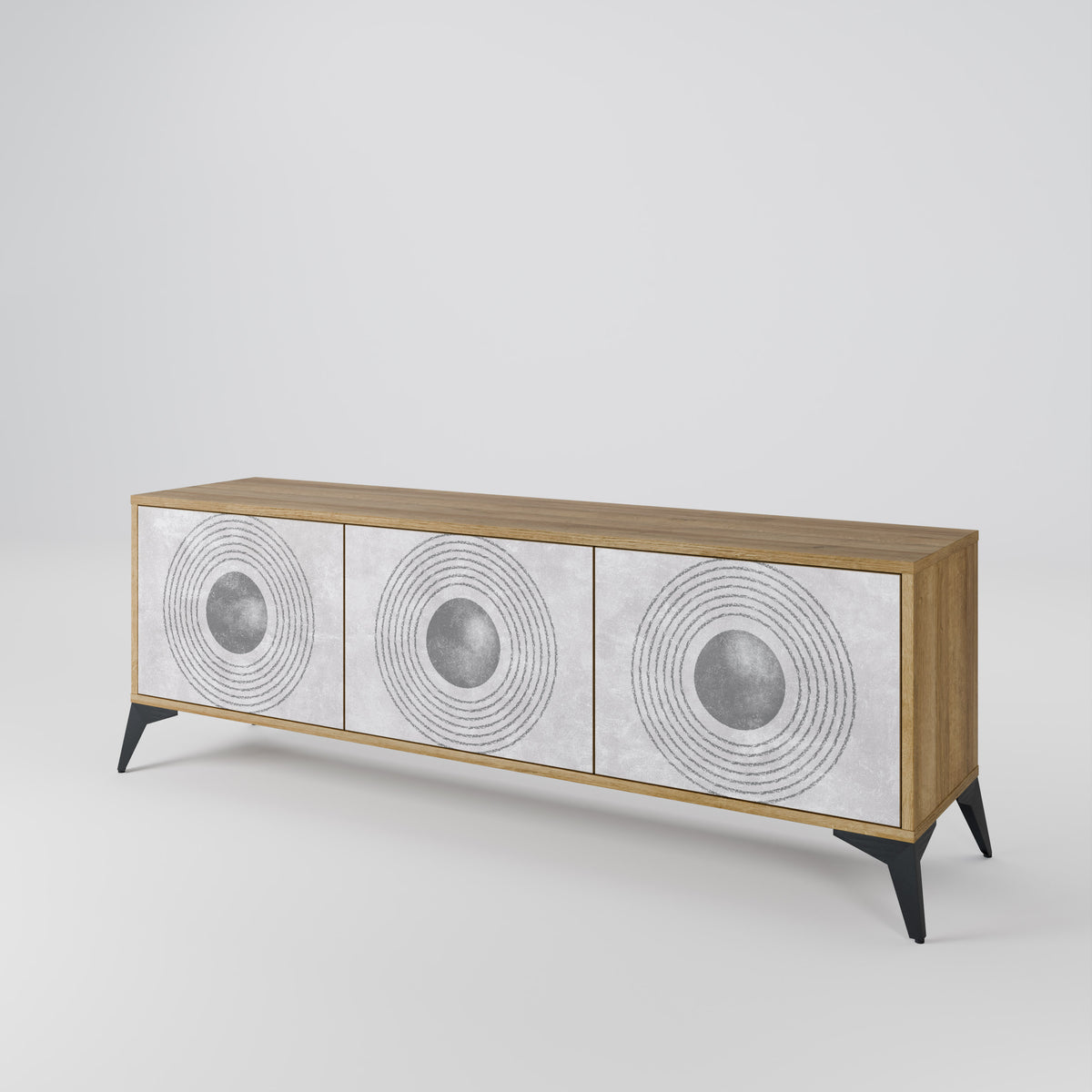 SOLID CIRCLES Mueble de TV de 3 Puertas