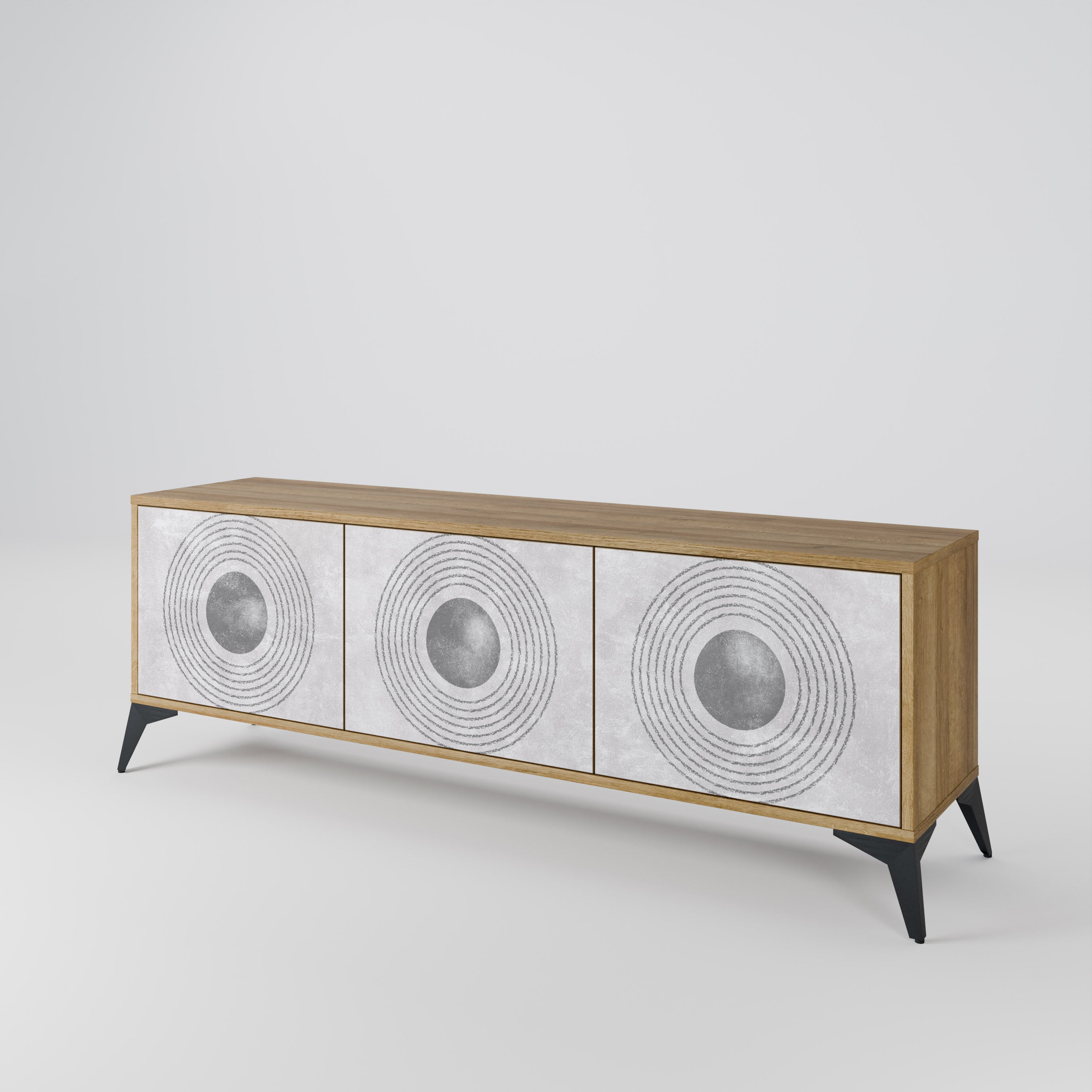 SOLID CIRCLES Mueble de TV de 3 Puertas