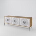 SOLID CIRCLES 3-Door TV Stand in Oak Effect