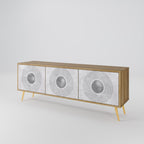 SOLID CIRCLES 3-Door TV Stand in Oak Effect