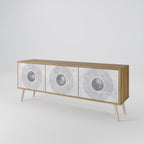 SOLID CIRCLES 3-Door TV Stand in Oak Effect