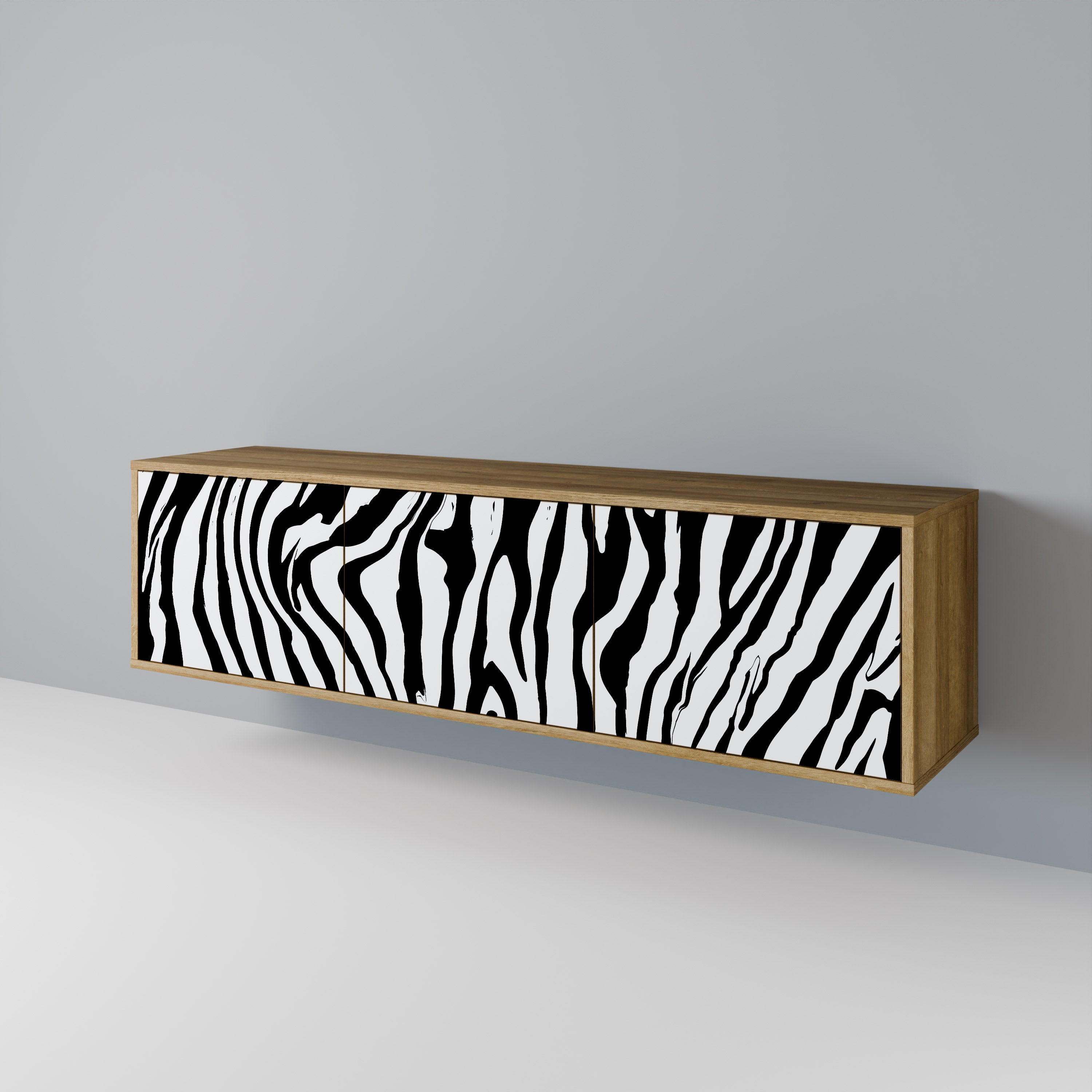 SPLENDID ZEBRA 3-Door TV Stand in Oak Effect