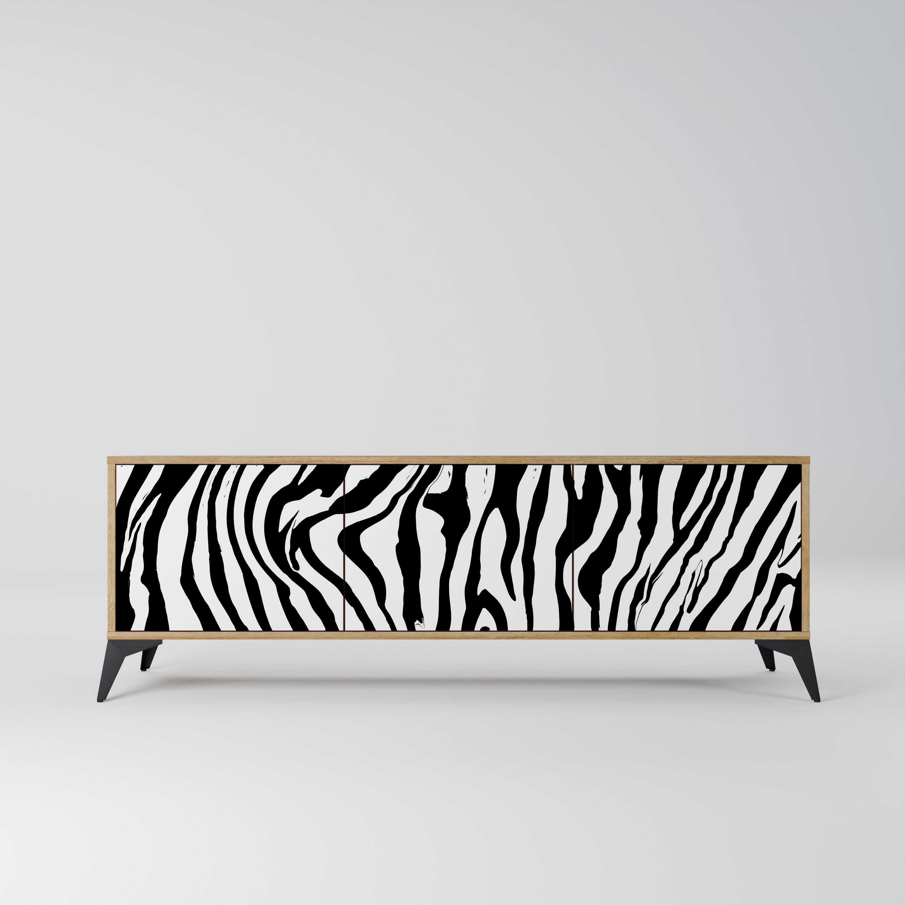SPLENDID ZEBRA 3-Door TV Stand in Oak Effect