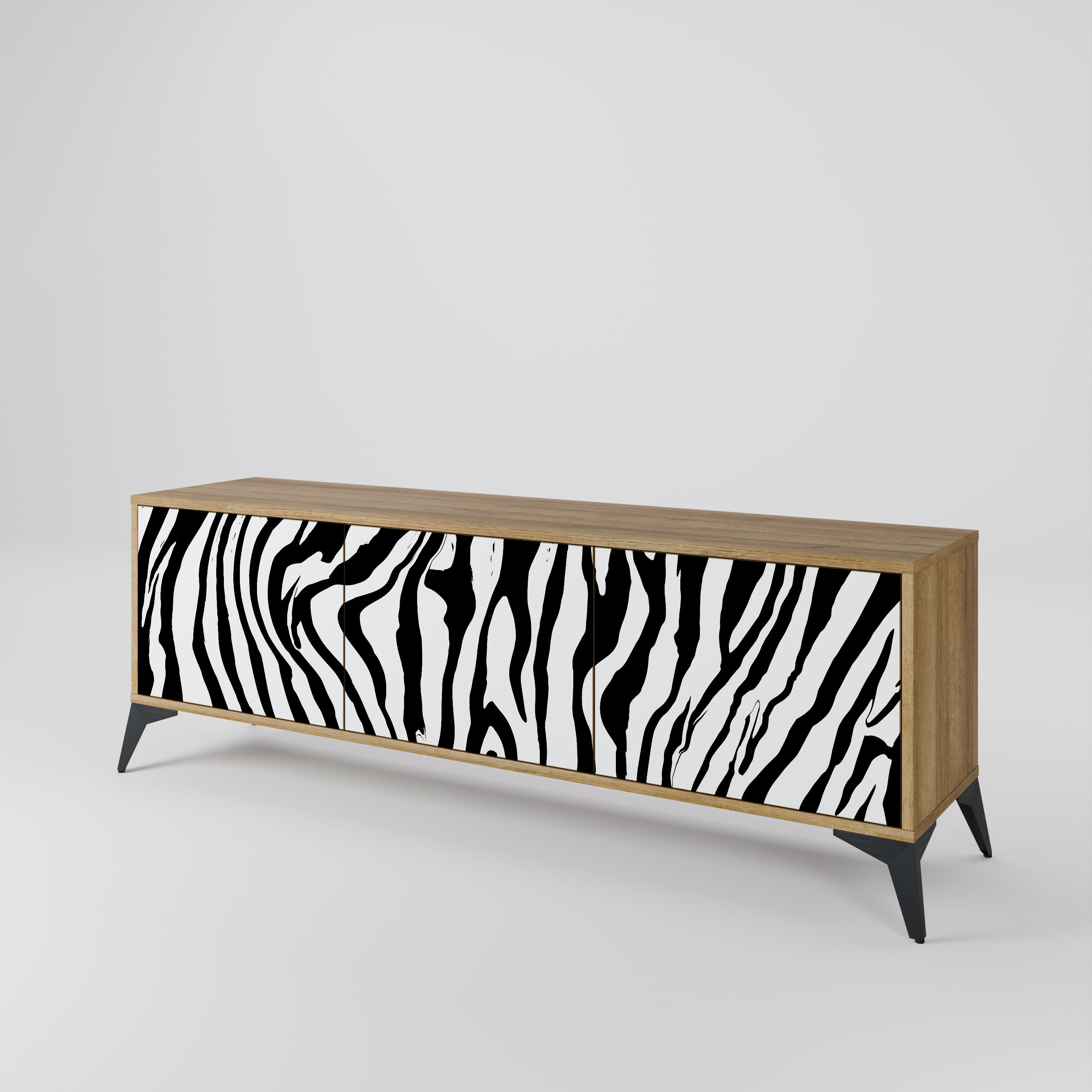 SPLENDID ZEBRA 3-Door TV Stand in Oak Effect