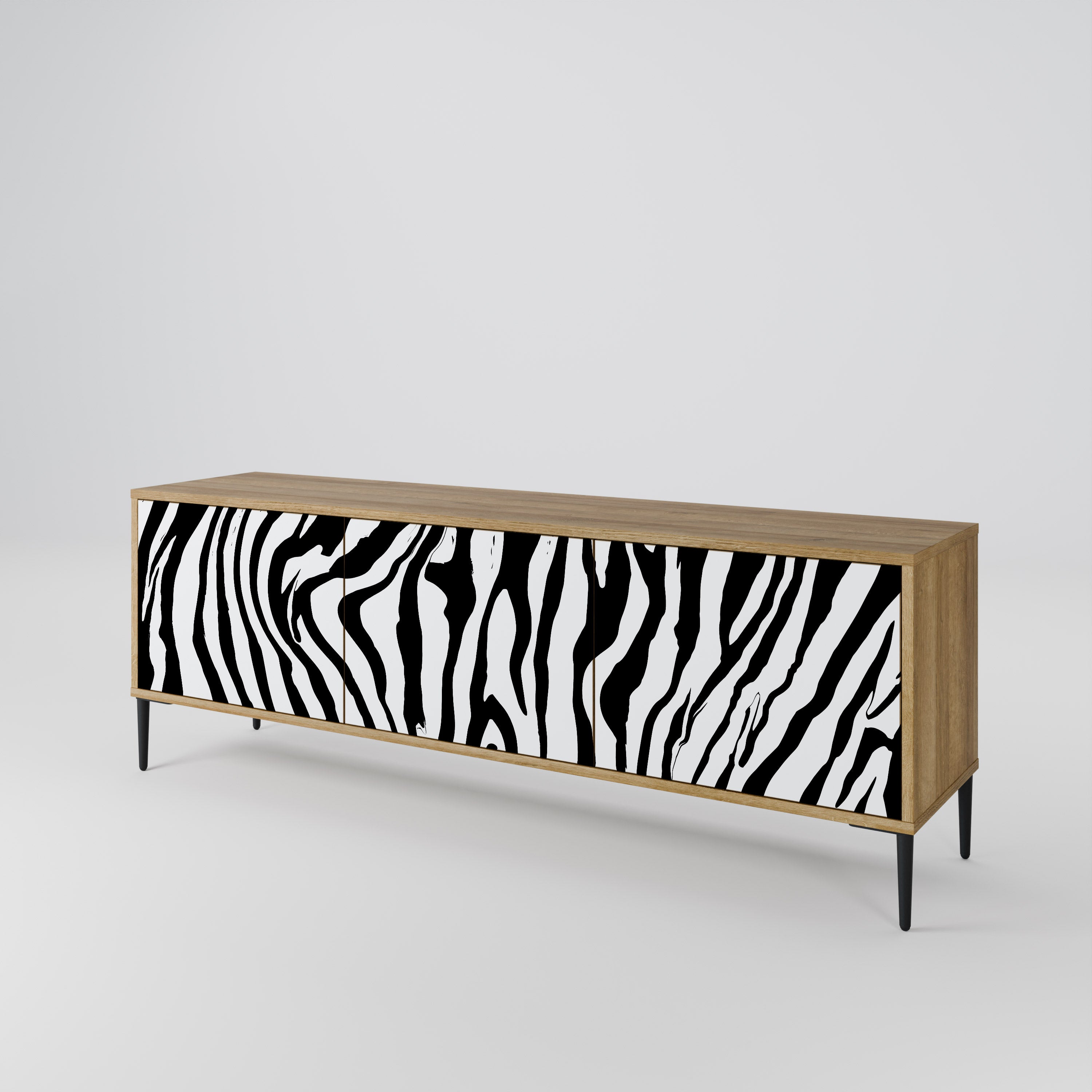 SPLENDID ZEBRA 3-Door TV Stand in Oak Effect