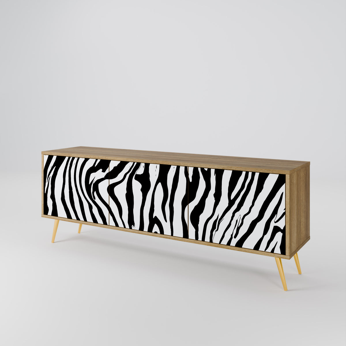 SPLENDID ZEBRA Mueble de TV de 3 Puertas