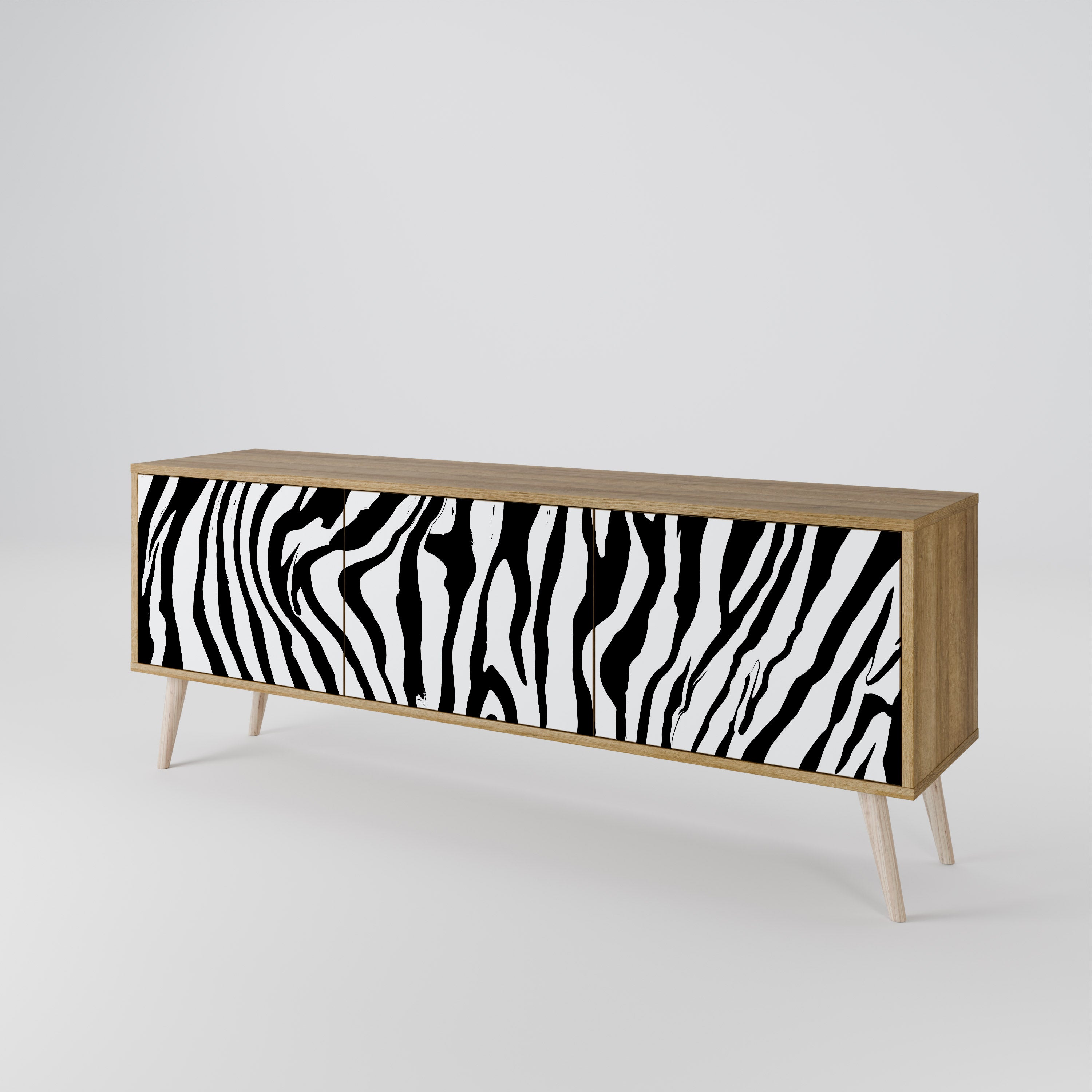 SPLENDID ZEBRA Mueble de TV de 3 Puertas