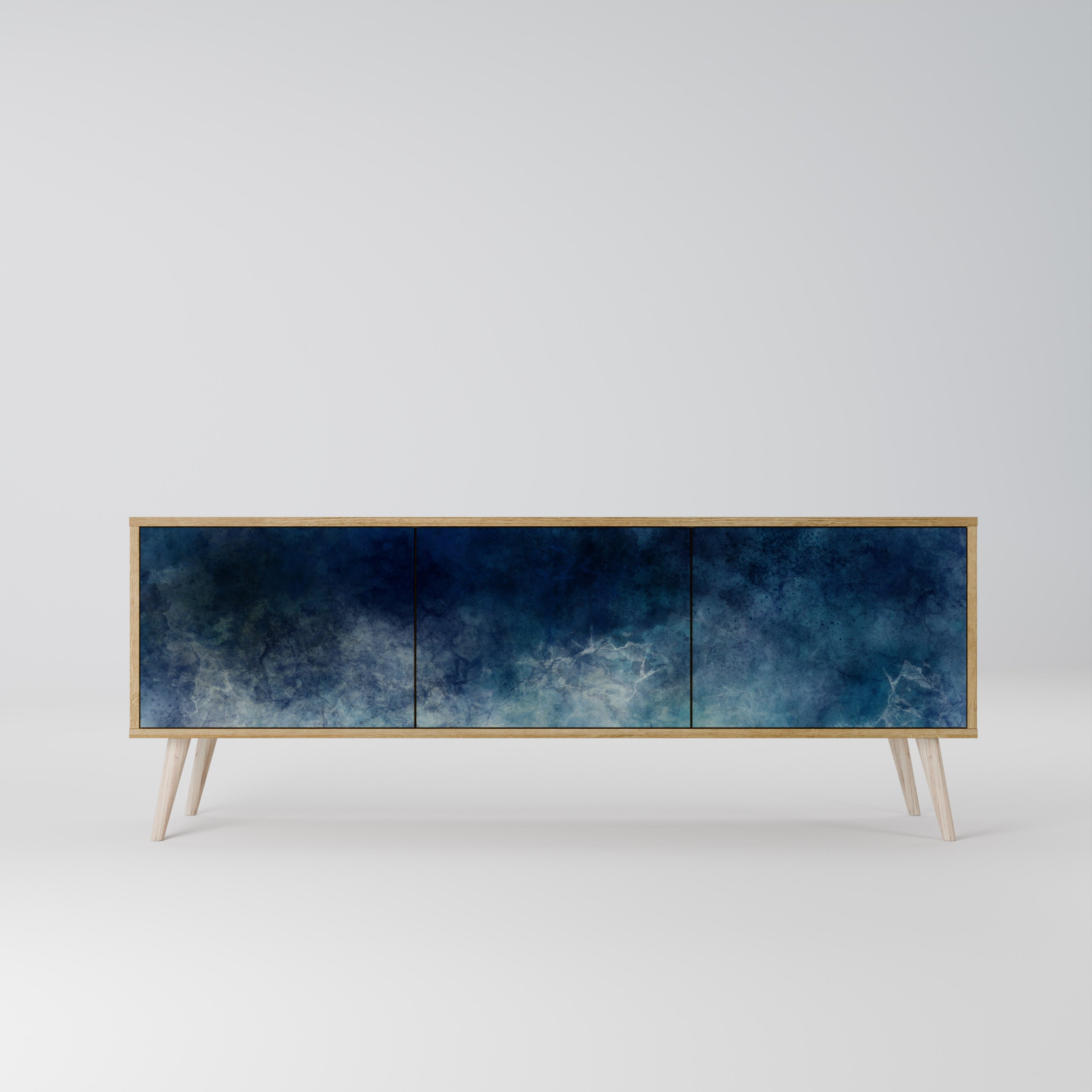 Mueble de TV de 3 puertas CELESTIAL FALL con efecto roble