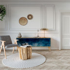 CELESTIAL FALL 3-Door TV Stand in Oak Effect