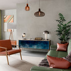 CELESTIAL FALL 3-Door TV Stand in Oak Effect