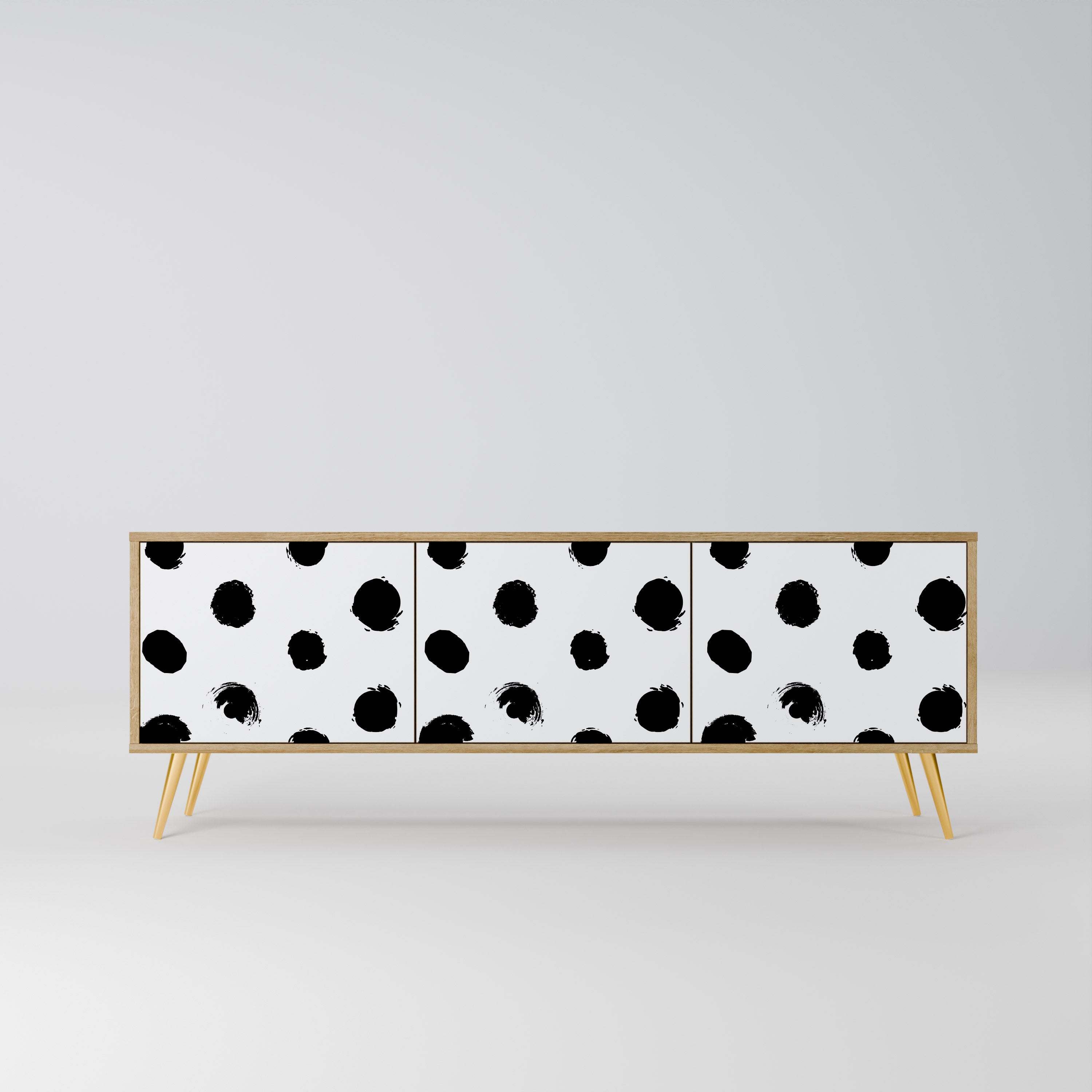 SLIPPING MINUTES 3-Door TV Stand in Oak Effect