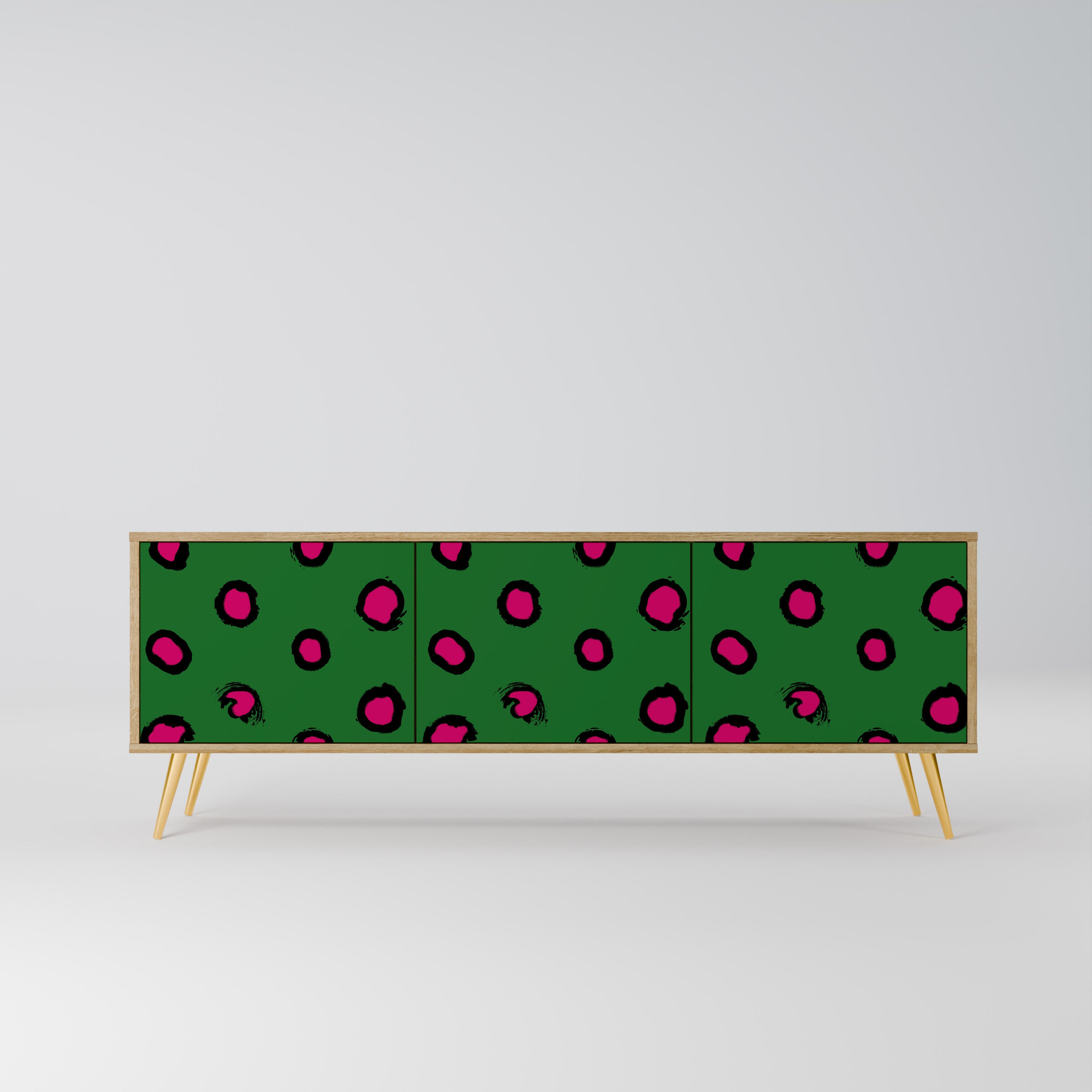 FUNKY SPOTS 3-Door TV Stand in Oak Effect