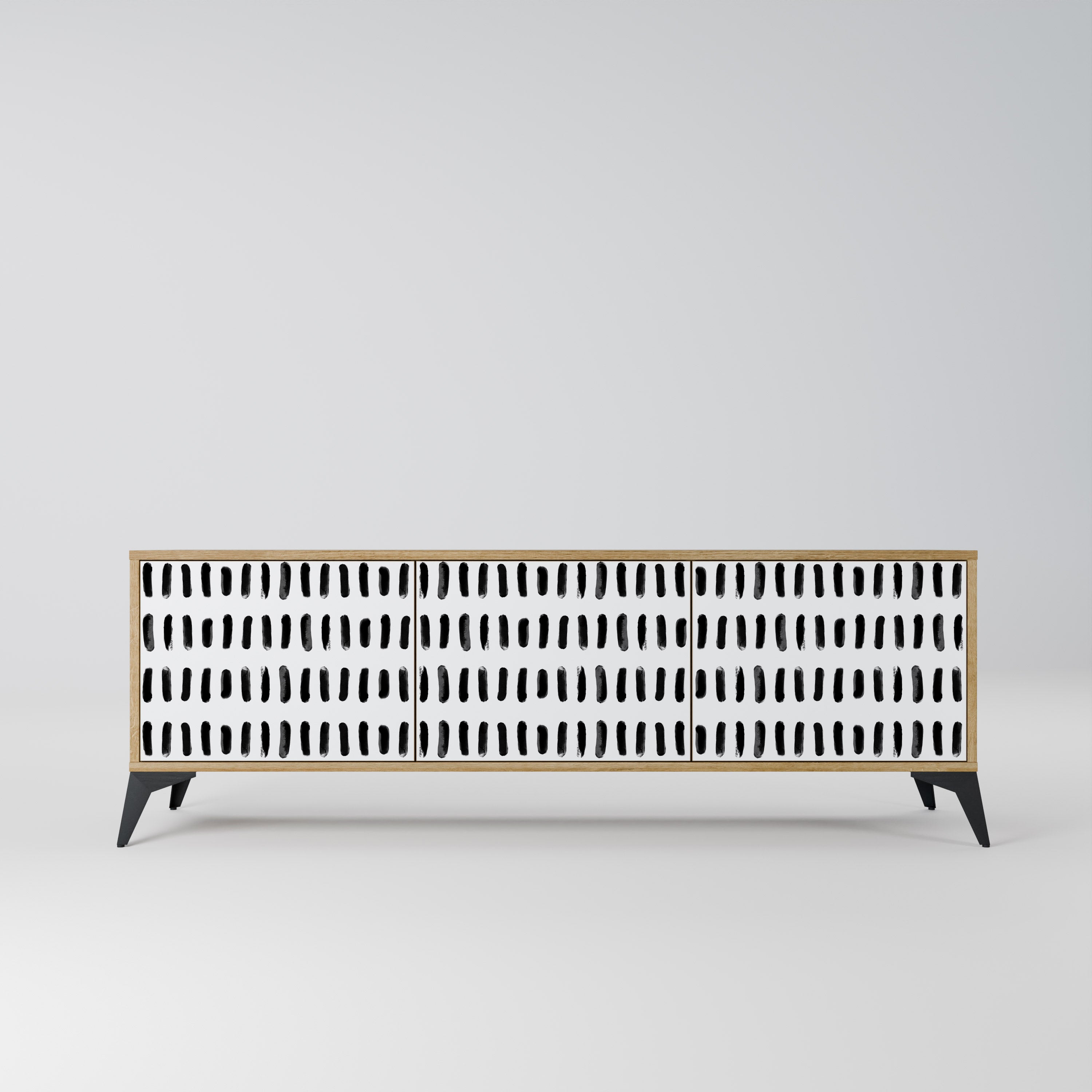 NIGHTY MELODIES 3-Door TV Stand in Oak Effect