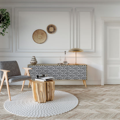 GLOOMY HOST Mueble de TV de 3 Puertas