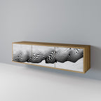 MONOCHROME MIRAGE 3-Door TV Stand in Oak Effect