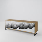 MONOCHROME MIRAGE 3-Door TV Stand in Oak Effect