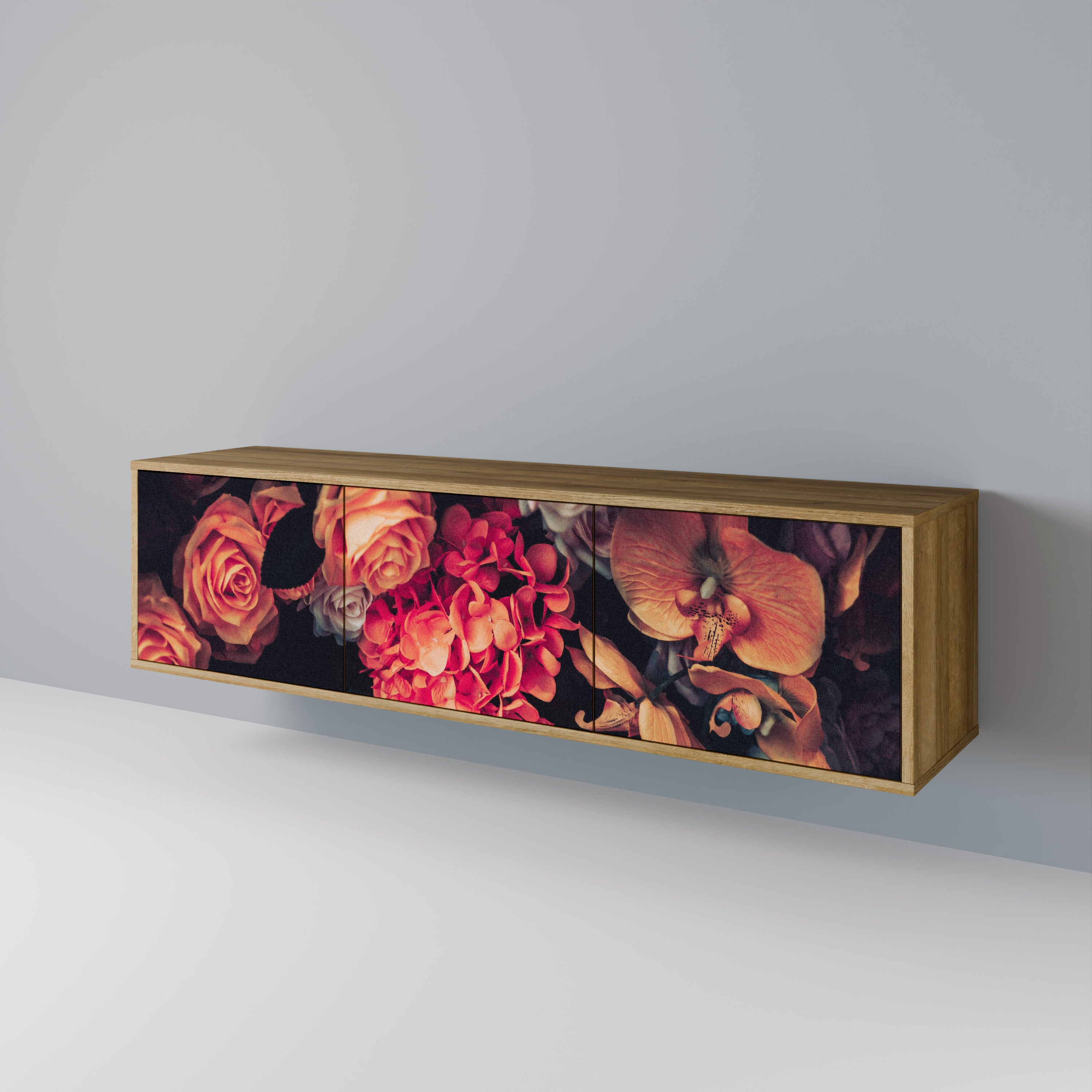 NEVERENDING BLOOM Mueble de TV de 3 Puertas