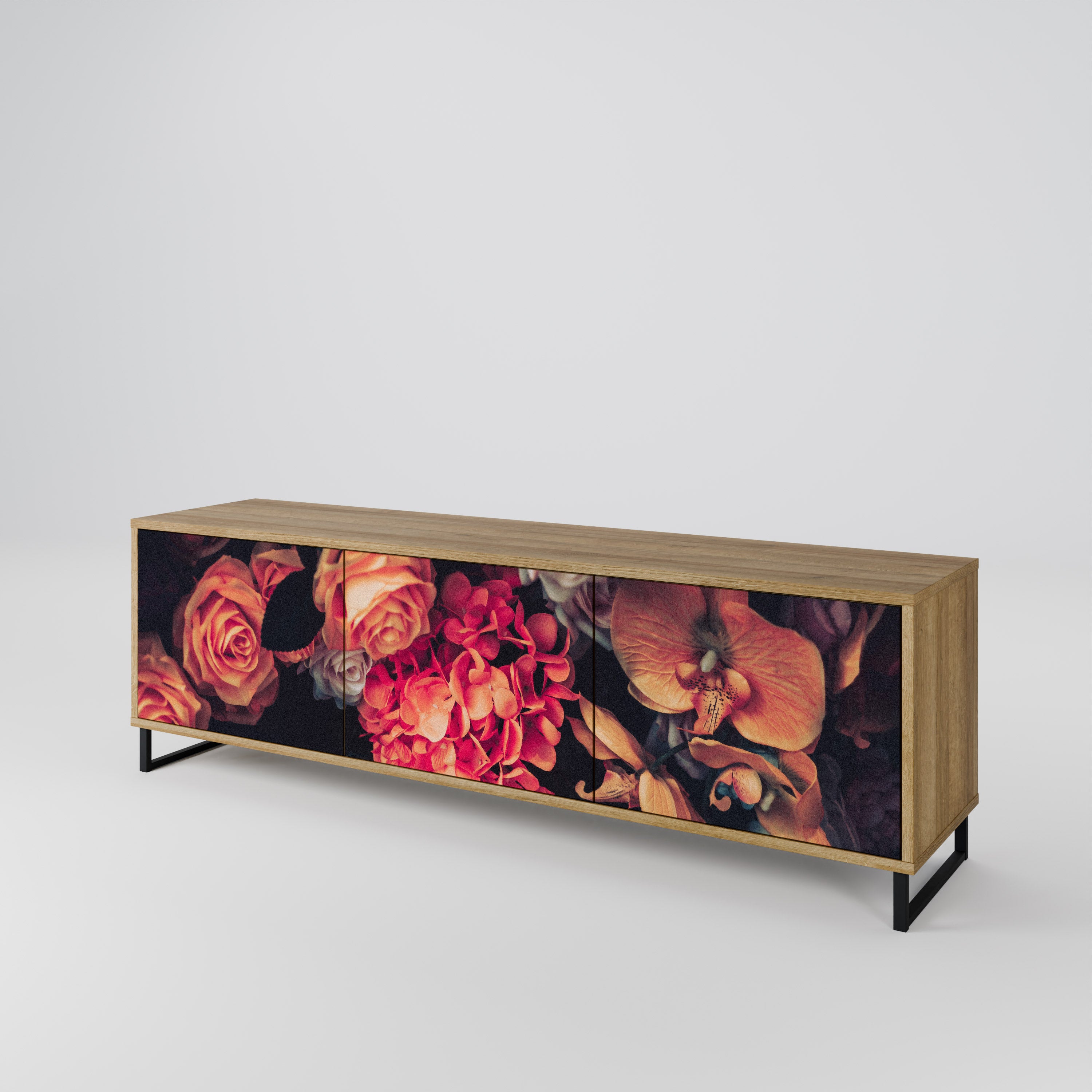 NEVERENDING BLOOM Mueble de TV de 3 Puertas