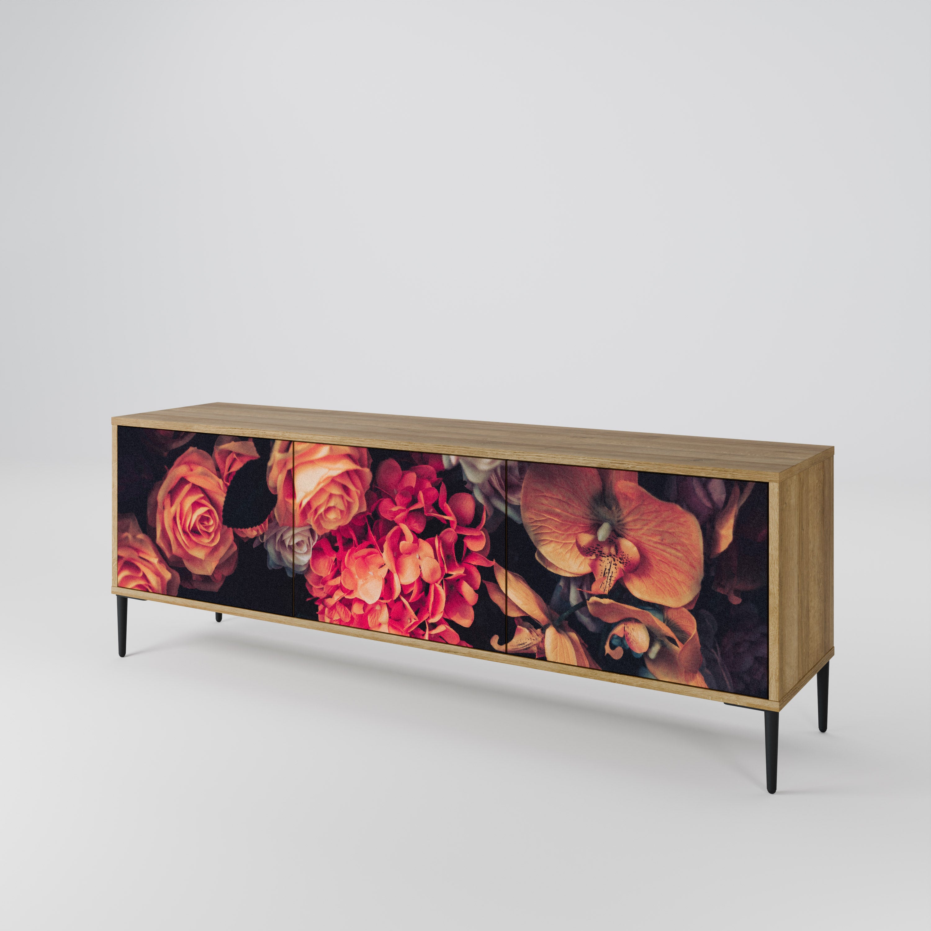 NEVERENDING BLOOM Mueble de TV de 3 Puertas