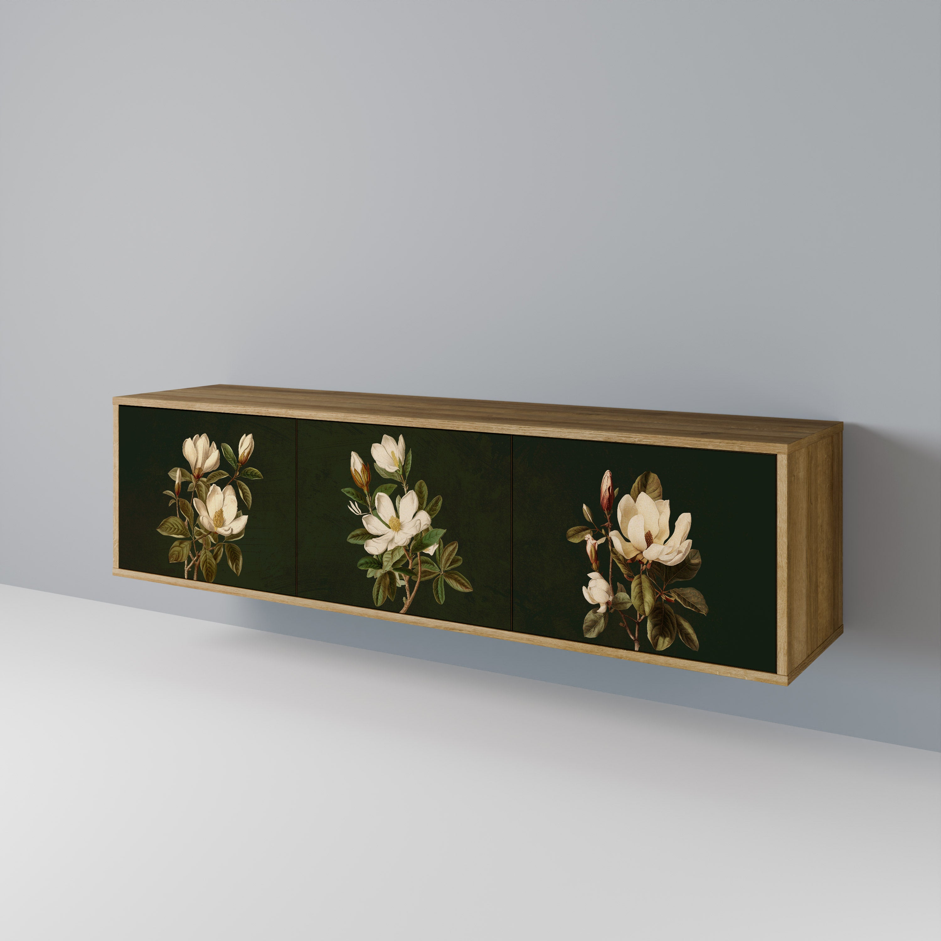 FLORAL NOIR Mueble de TV de 3 Puertas