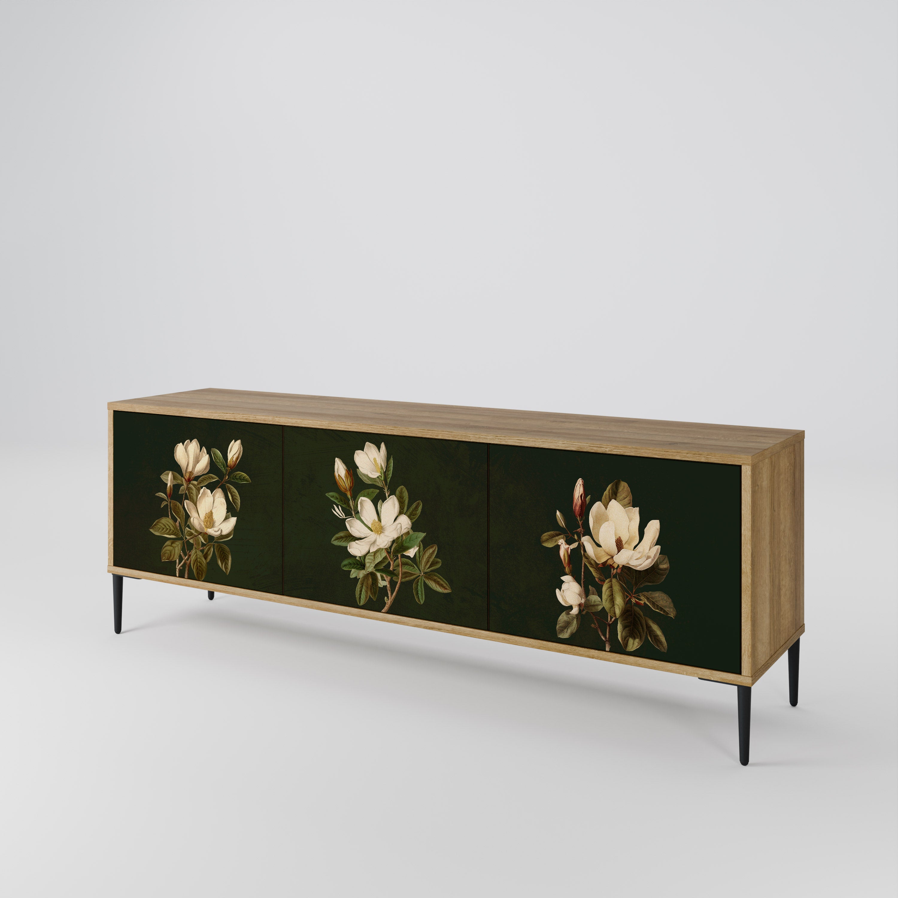 FLORAL NOIR Mueble de TV de 3 Puertas