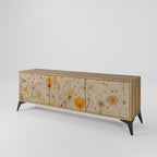 MORNING GLADE Mueble de TV de 3 Puertas en Efecto Roble