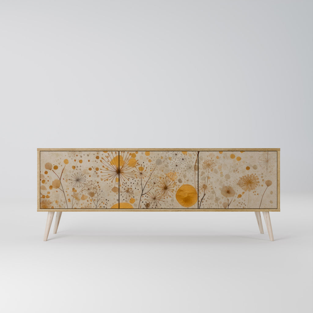 MORNING GLADE 3-Door TV Stand in Oak Effect